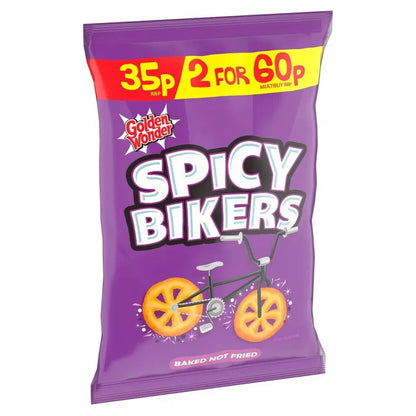 Golden Wonder SPICY BIKERS Sauce Flavour Corn Snacks 22g x 36 Pack