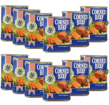 Hertford Fine Foods Corned Beef Ready To Eat Snack Sandwich Tin Can Pack 12x340g
