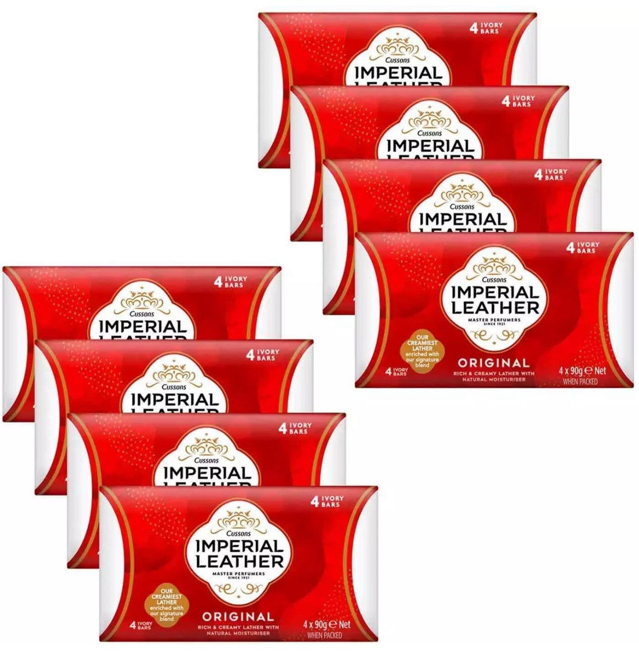 Cussons Imperial Leather Original Soap Rich Creamy Lather Ivory Skin Bars 32x90g