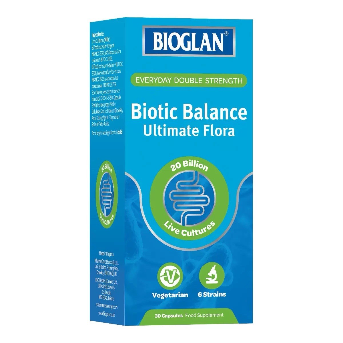 2 x Bioglan Biotic Balance Ultimate Flora Double Strength Probiotic 30 Count