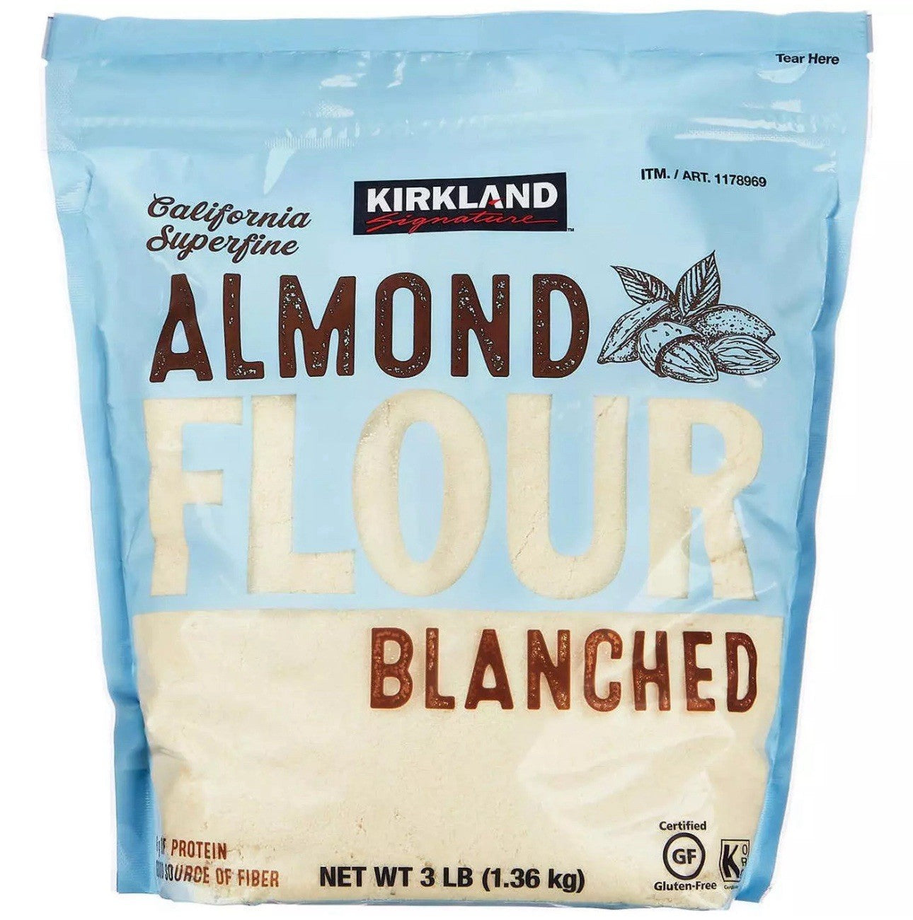 Kirkland Signature Blanched Almond Flour Paleo All Baking Gluten Free Pack1.36kg