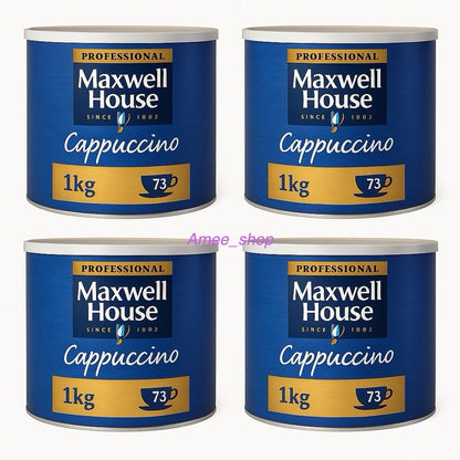 4 x 1Kg Maxwell House Instant Cappuccino Coffee Large Tins  Capuchino