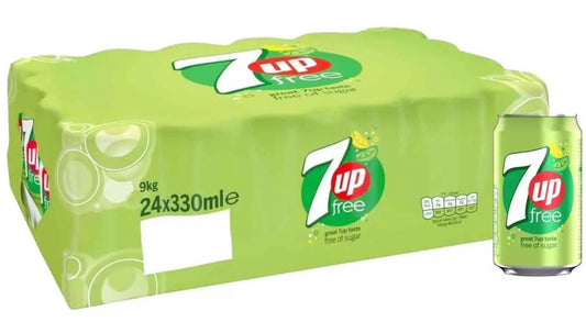 7UP Zero Sugar Sparkling Soft Drink Lemon Lime Taste Cans Seal Pack 24 x 330ml