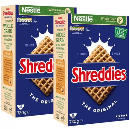 2x Nestle Shreddies The Original Breakfast Cereal, Contains Iron & Vitamins 630g