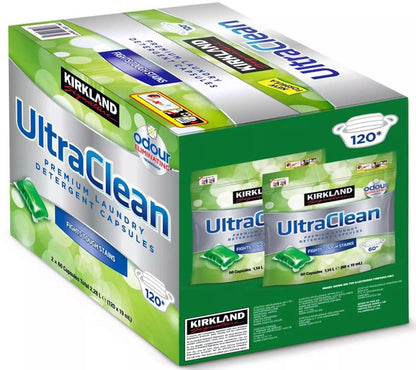 Kirkland Signature Ultra Clean Bio Detergent Laundry Odour Pod Pack 2x60Capsules