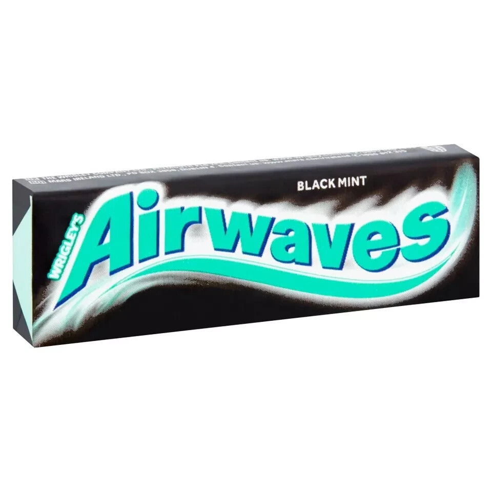 Full Box of 30 Wrigley's Chewing Gum Airwaves Sugar Free Black Mint