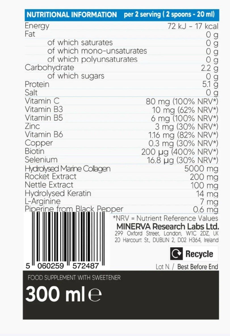 GOLD COLLAGEN SUPERDOSE Hair Growth Drink 30 Day Treatment - Multi Fruit 300ml