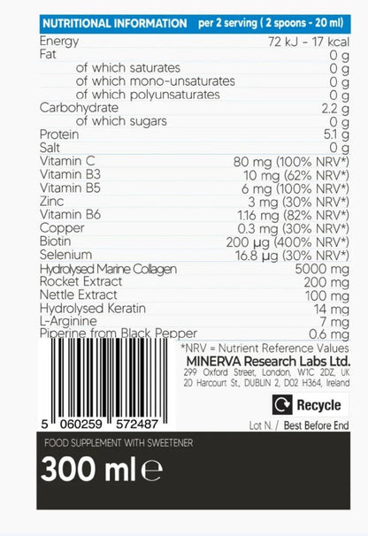 GOLD COLLAGEN SUPERDOSE Hair Growth Drink 30 Day Treatment - Multi Fruit 300ml