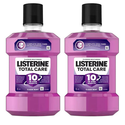 2 x 1 Litre Listerine Total Care Clean Mint Mouthwash Listerene