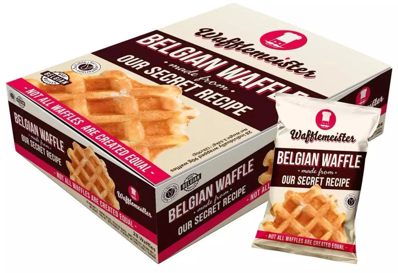 Wafflemeister Belgian Sugar Pearls Waffles Snack Packets 28x90g - Pack of 2.52kg
