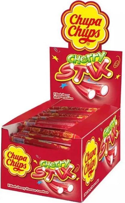 Cherry Stix Chupa Chups 150 x 10g  Fruit Flavoured Stick Sweet Candy