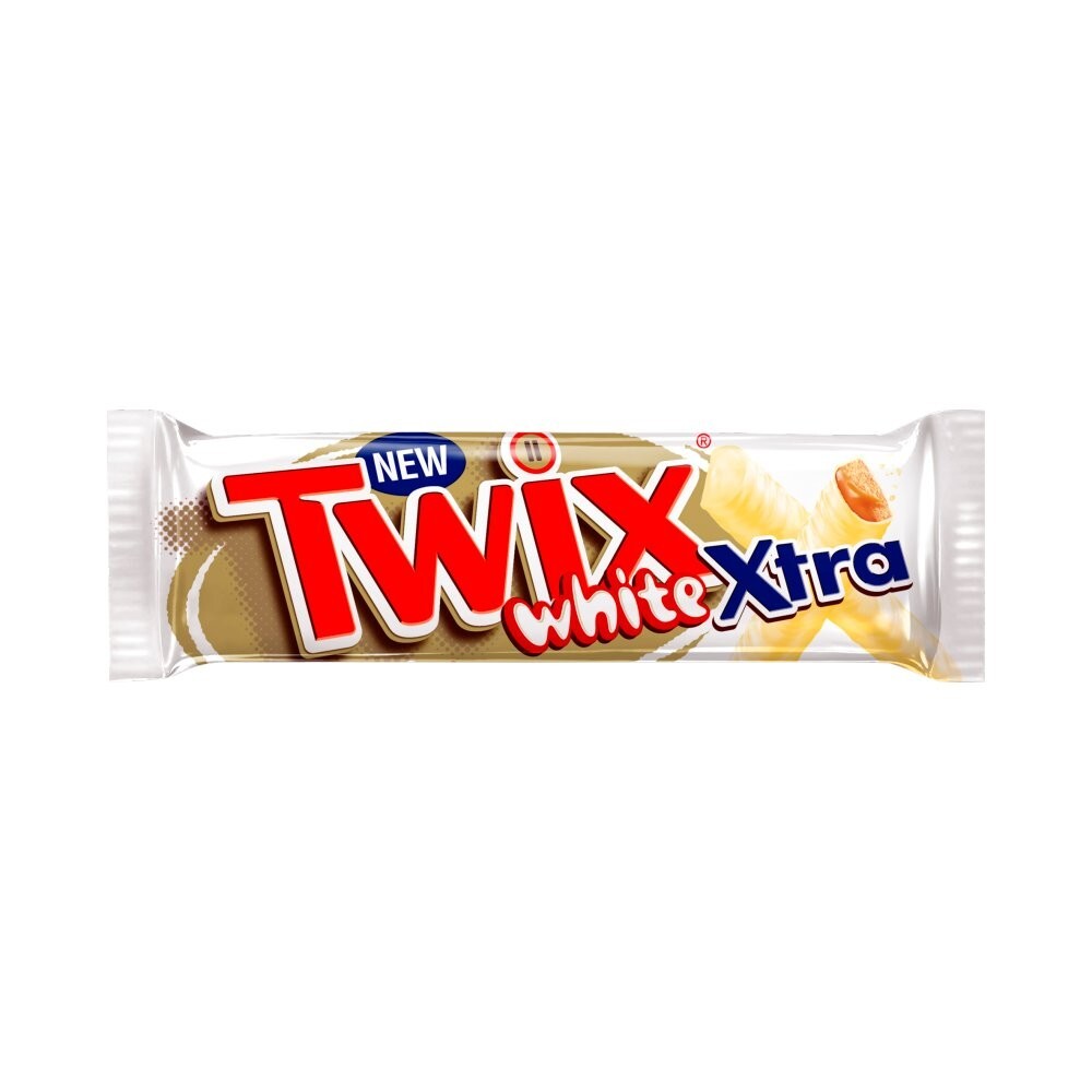 Twix Xtra White Chocolate Biscuit Twin New Bars 24 x 75g CARAMEL UK - Full Box