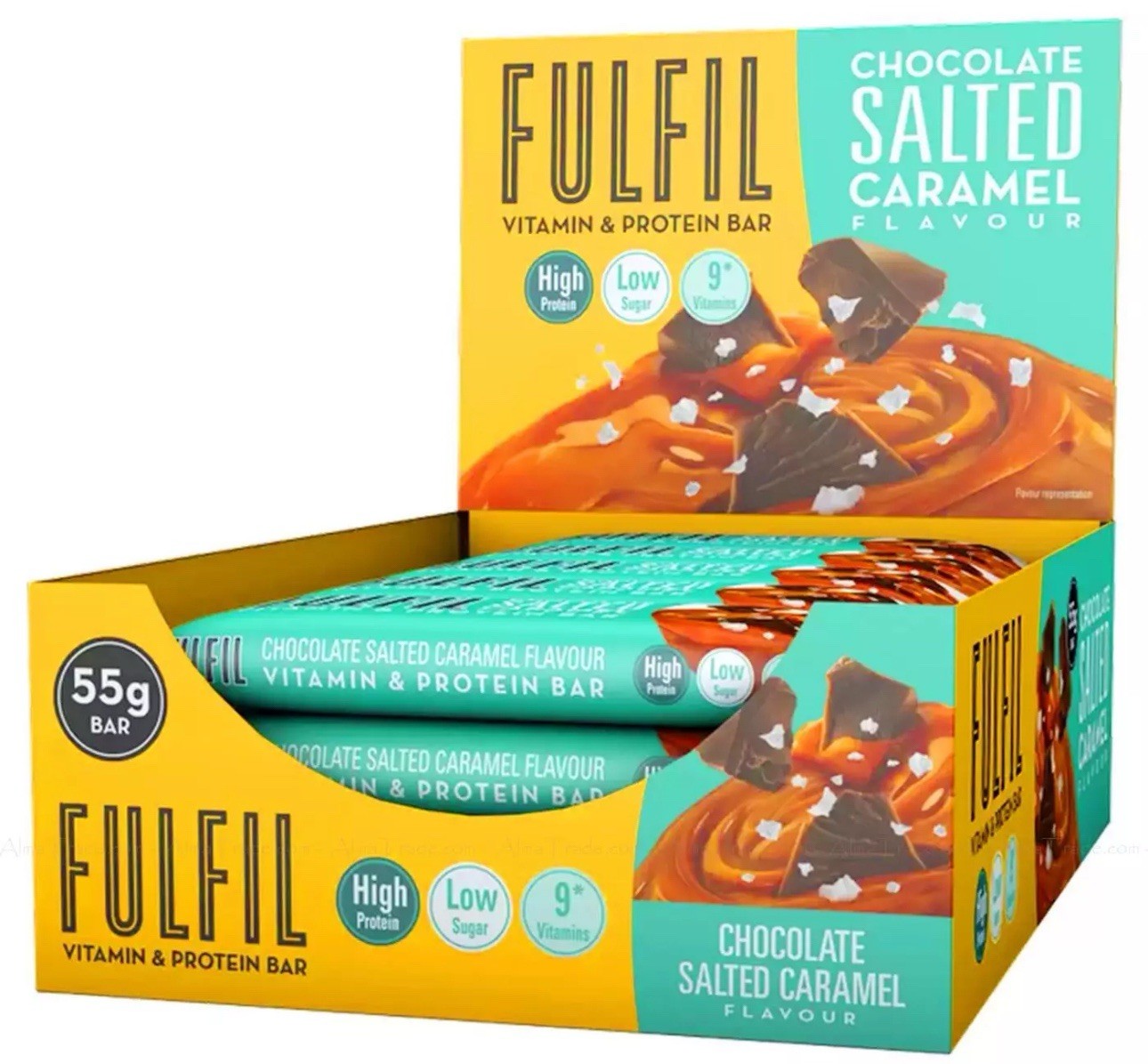 Fulfil Chocolate Salted Caramel Flavour High Protein Snack Bar Pack of 15 x 55g