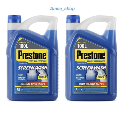 2 x 5L LITRE Prestone Extreme Visibility Concentrate Car Screen Wash 10 Litres