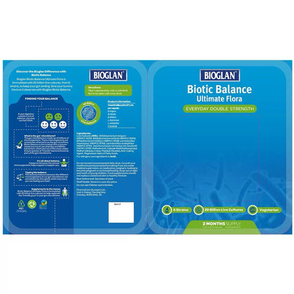 2 x Bioglan Biotic Balance Ultimate Flora Double Strength Probiotic 30 Count