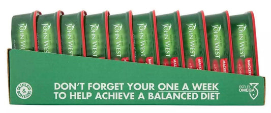 John West Mackerel Fillets in Tomato Sauce Skinless Boneless Fish Pack 10 x 125g