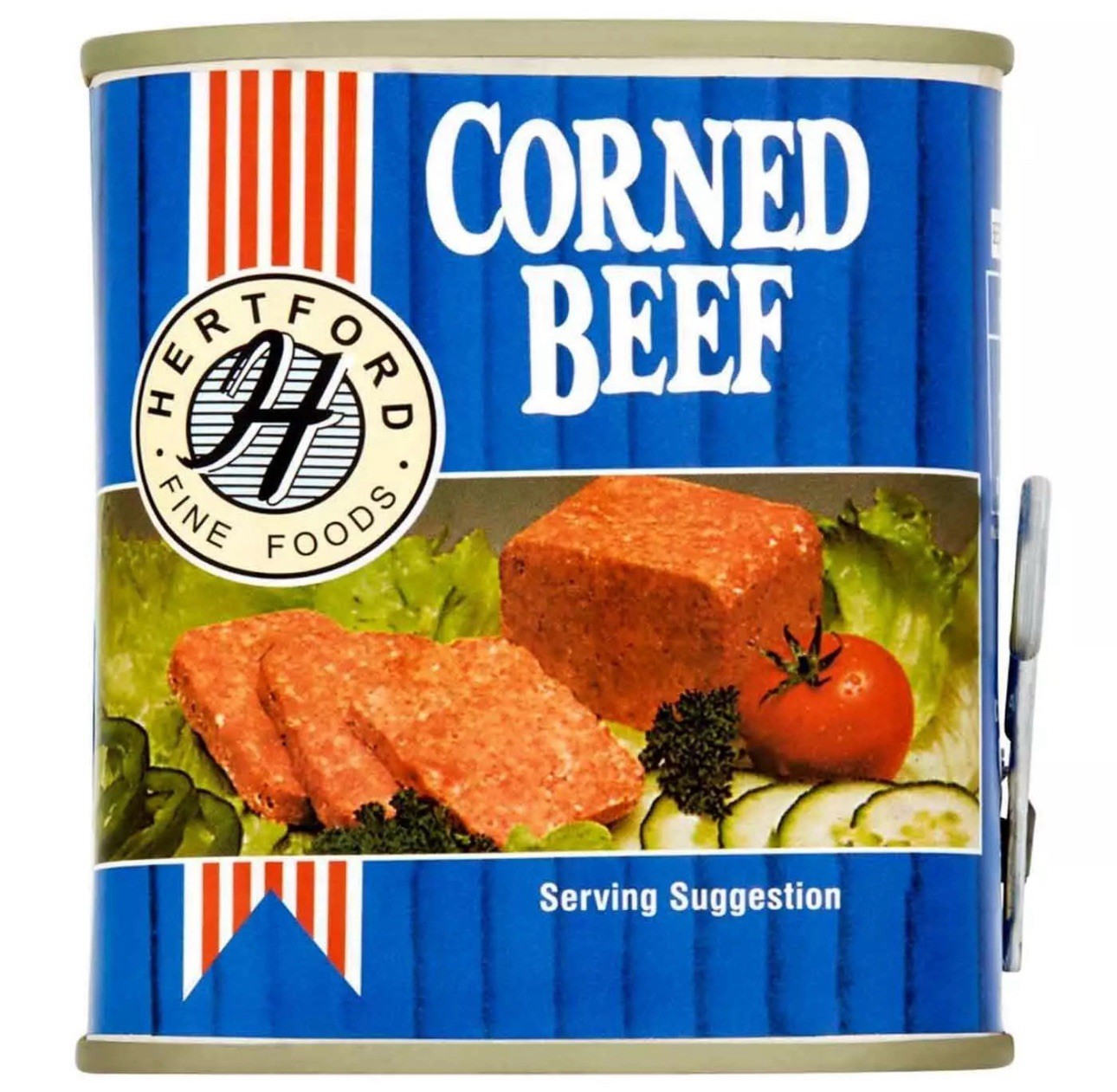 Hertford Fine Foods Corned Beef Ready To Eat Snack Sandwich Tin Can Pack 12x340g