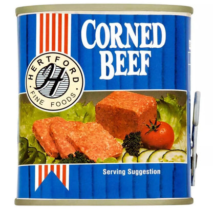 Hertford Fine Foods Corned Beef Ready To Eat Snack Sandwich Tin Can Pack 12x340g