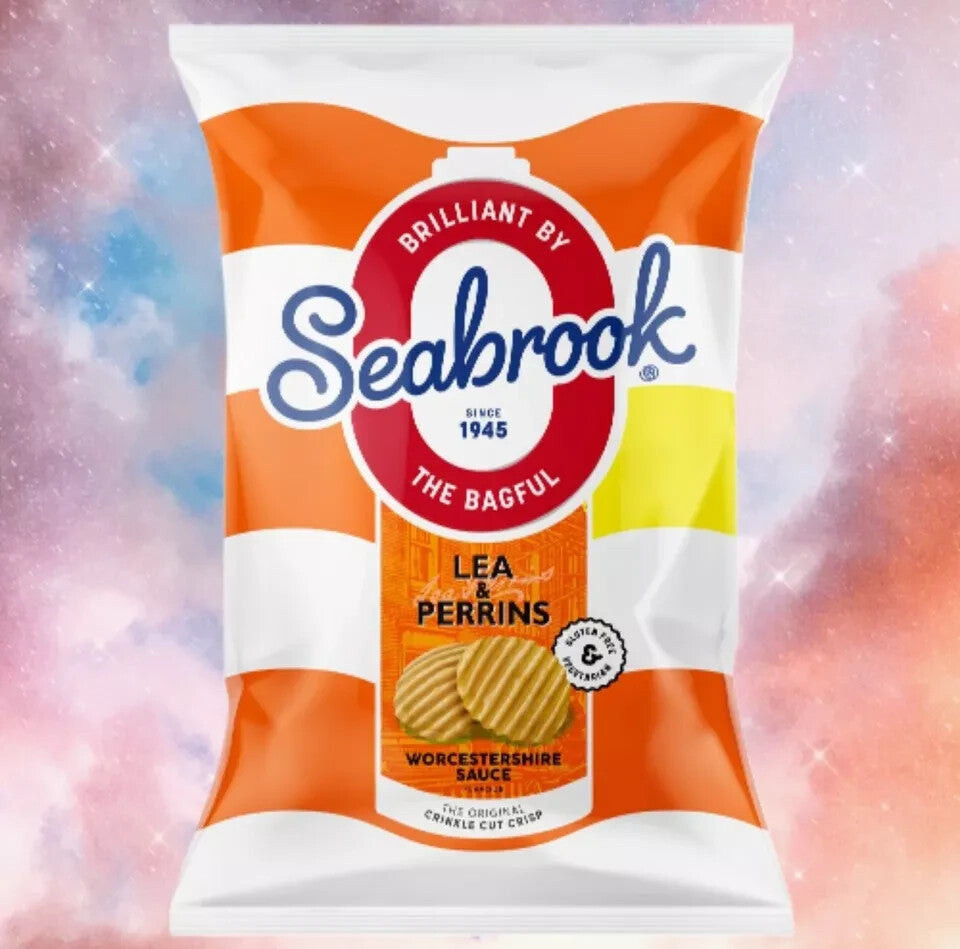 48 Packs Seabrook Crinkle Crisps Lea Perrins Worcester Sauce 25gx6x8
