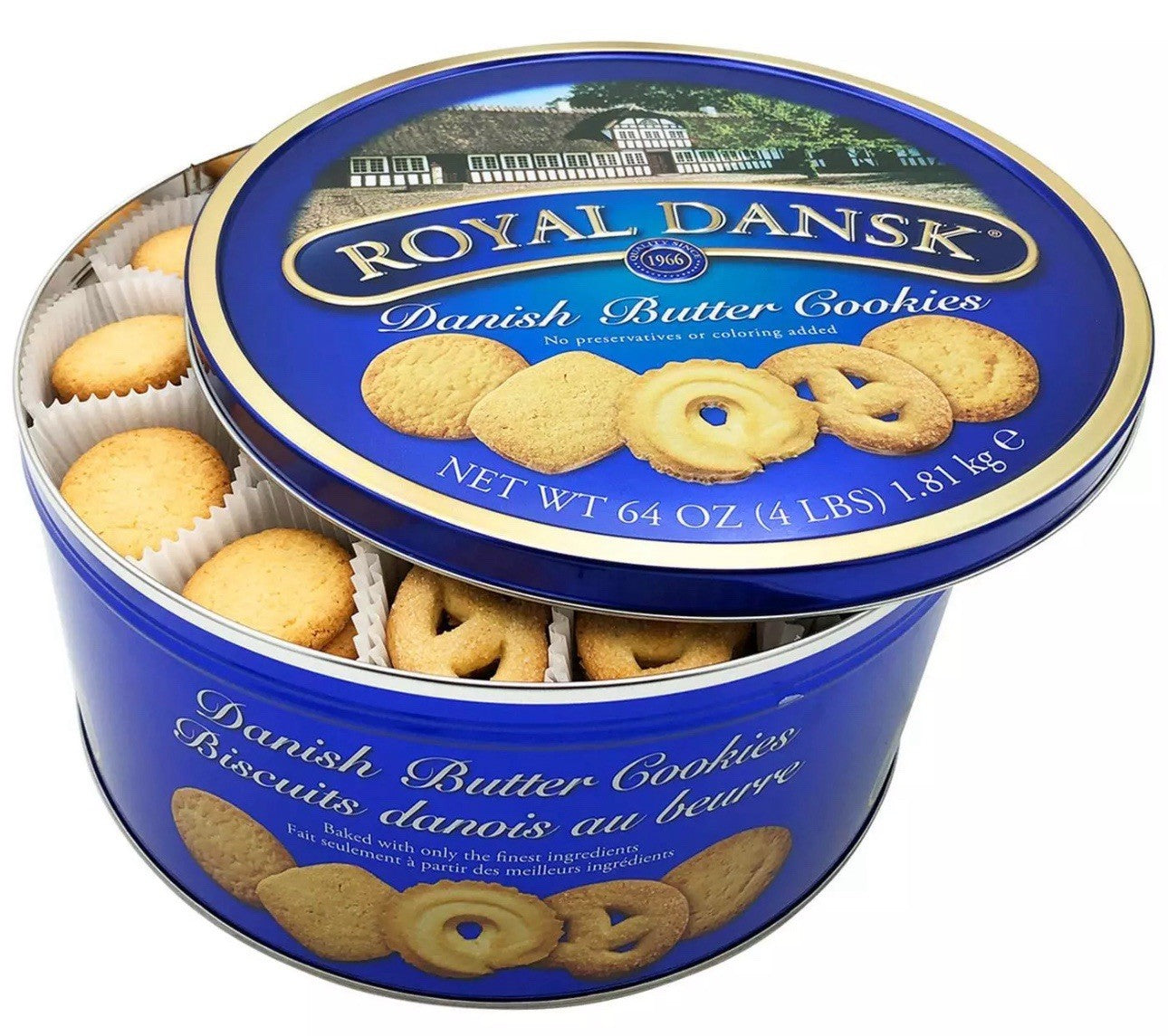 Royal Dansk Kelsen Danish Baked Pure Butter Cookies Biscuit Large Tin Pack 1.8kg