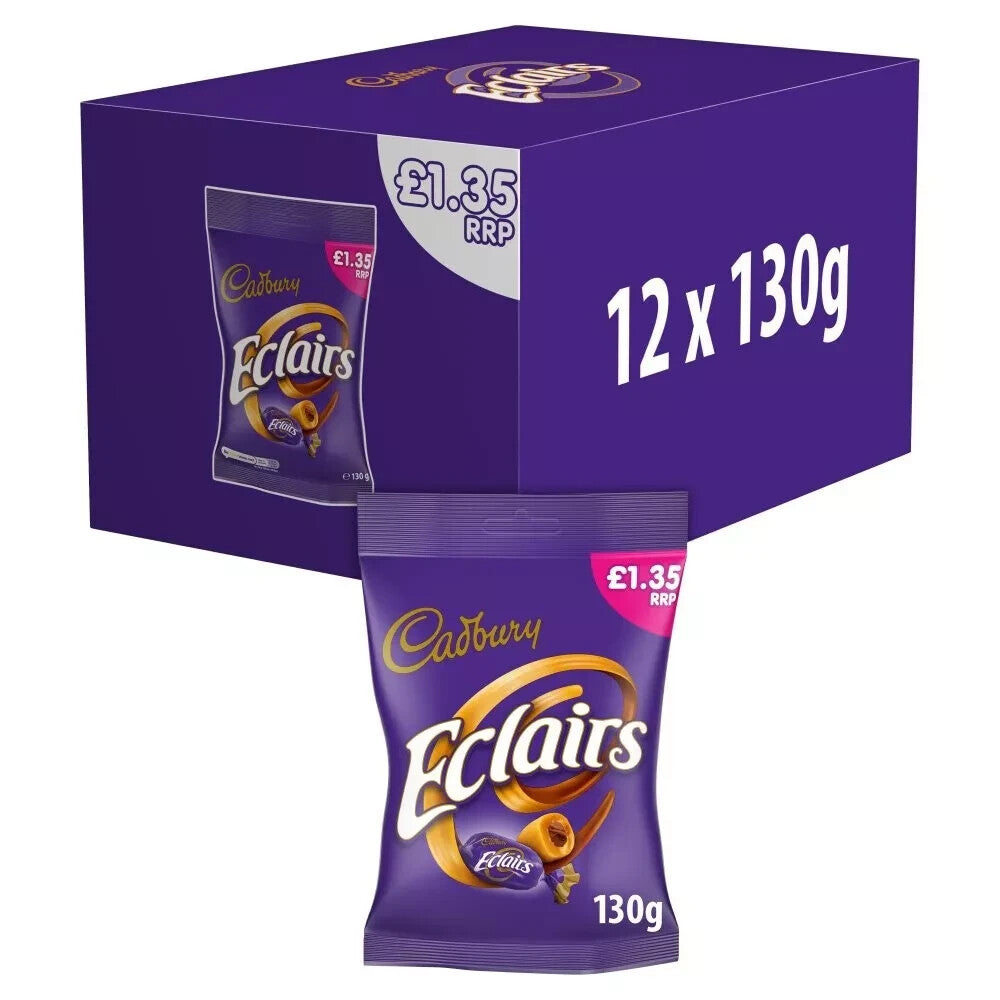 Cadbury Chocolate Eclairs Bag 130g x 12 Pack Tracked Delivery