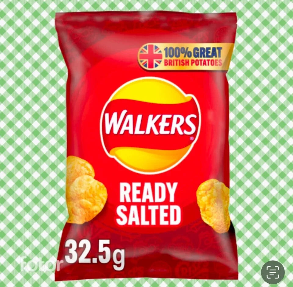 Walkers Ready Salted Crisps Box of 32 x 32.5g Full Box Tracked Delivery!!