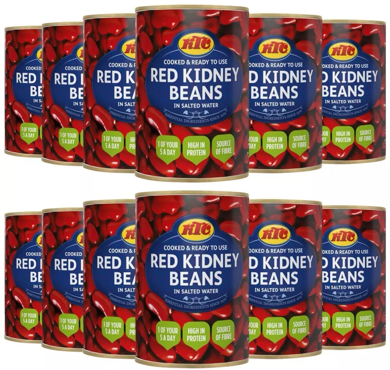 KTC Red Kidney Beans in Salted Water Cooked Ready to Eat Tin Cans Pack 12 x 400g