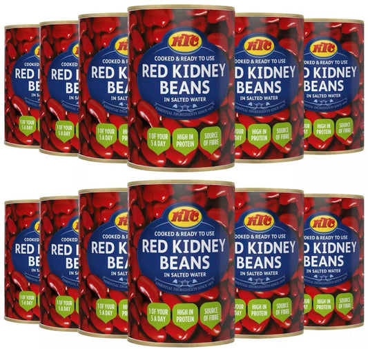 KTC Red Kidney Beans in Salted Water Cooked Ready to Eat Tin Cans Pack 12 x 400g