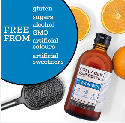 GOLD COLLAGEN SUPERDOSE Hair Growth Drink 30 Day Treatment - Multi Fruit 300ml