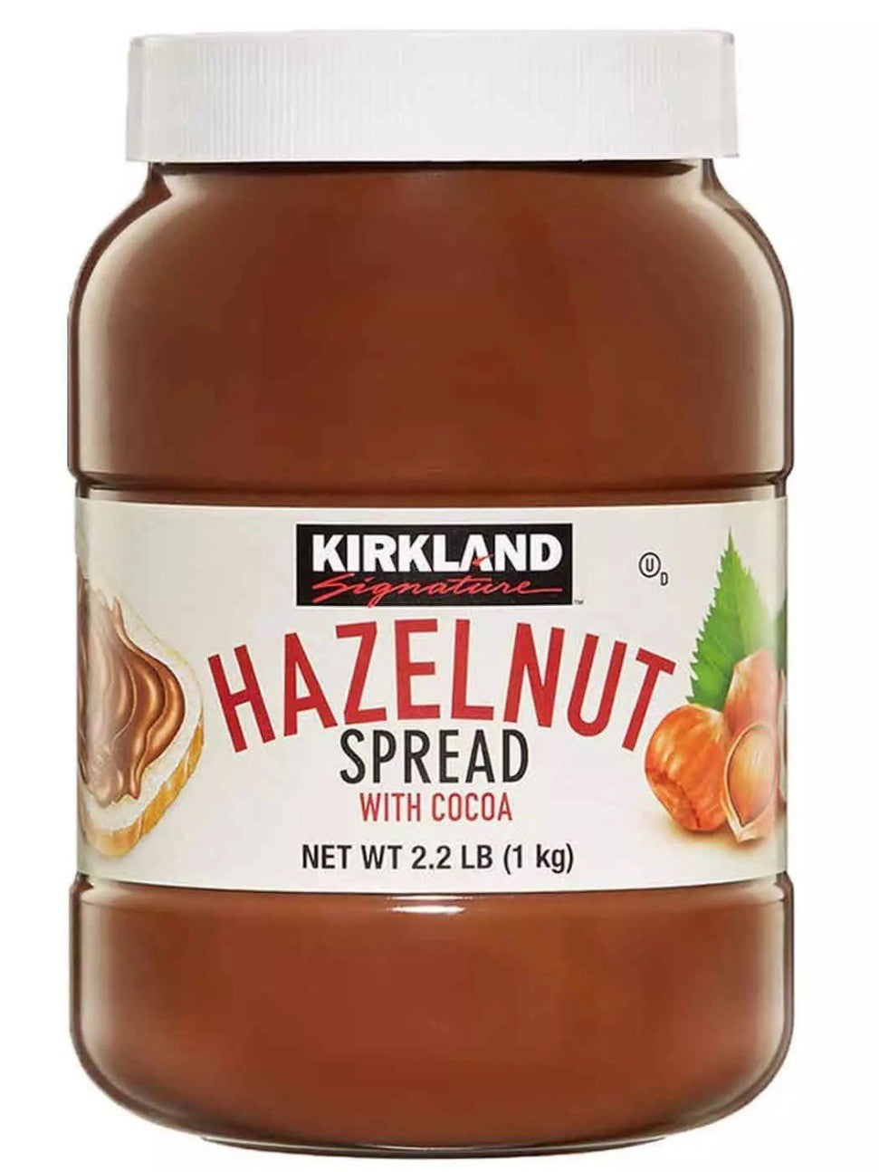 Kirkland Signature Hazelnut Chocolate Spread with Cocoa Pack of 2 x 1kg Jars New