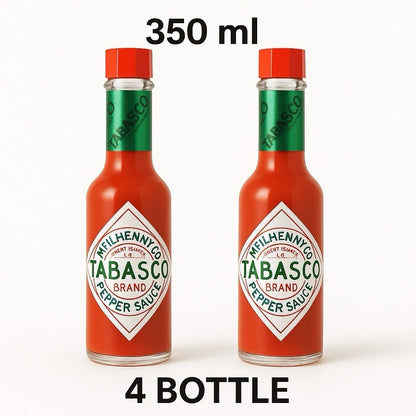  4 x 350ml Original Mcilhenny Company Tabasco Pepper / Sauce Large Bottles