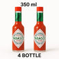  4 x 350ml Original Mcilhenny Company Tabasco Pepper / Sauce Large Bottles