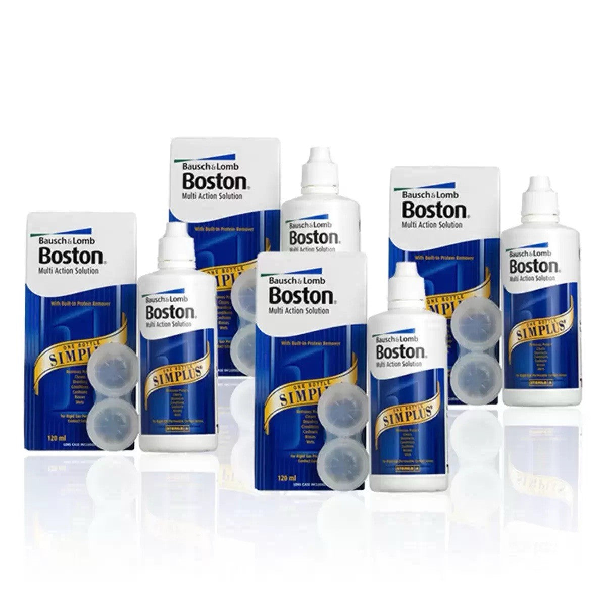 4 x 120 ml Boston Simplus Multi Action Contact Lens Solution - Expiry 05/2026