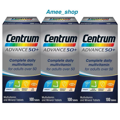 3 x 100 Centrum Advance 50+ A To Z Multivitamins Zinc Multi Vitamins 3 Tubs New