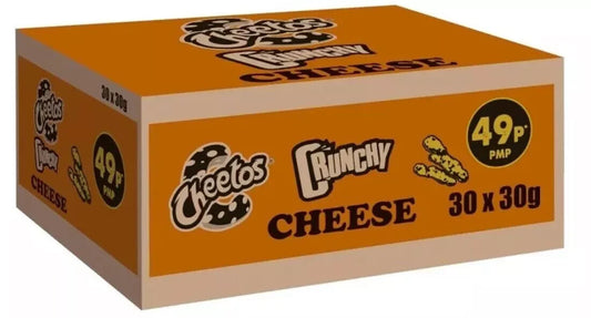 Full Box of 30 Cheetos Crunchy Cheese Snacks 30g Bags ONLY