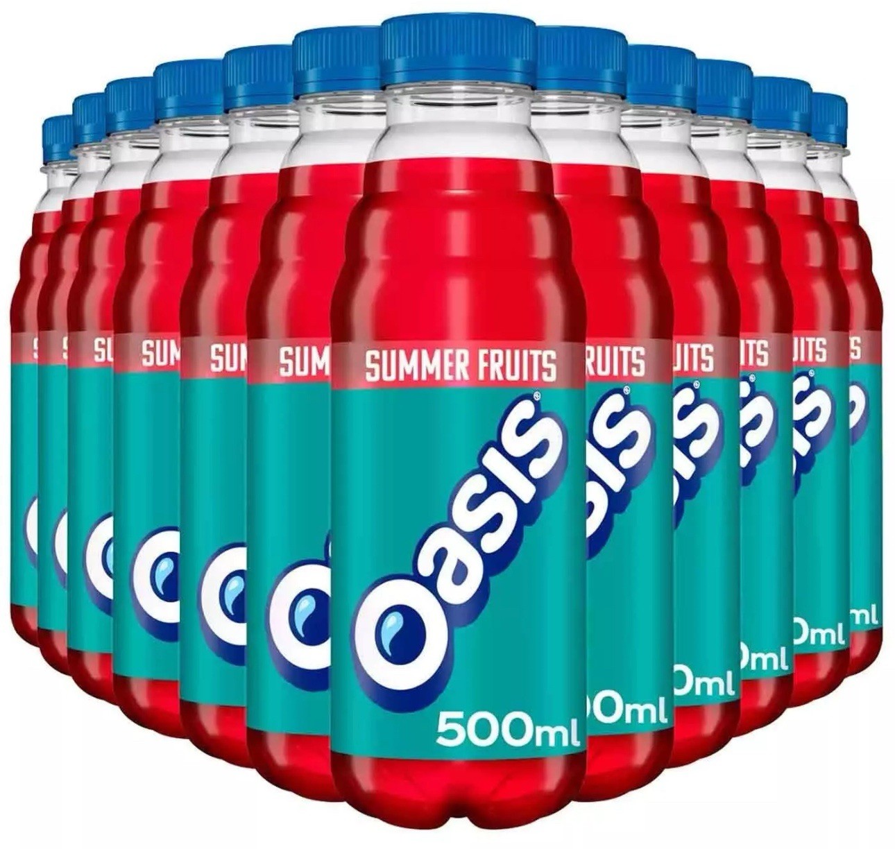 Oasis Summer Fruits Sport Bottles Refreshing Flavour Taste Set Pack 12 x 500ml