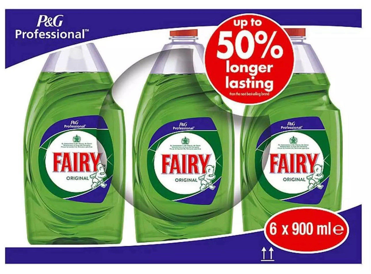 Fairy Original Kitchen Dish Washing Up Liquid Clean Detergent -Pack of 6 x 900ml