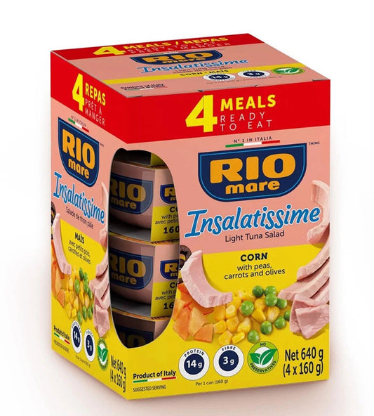 Rio Mare Insalatissime Sweetcorn & Tuna Salad Tasty Ready Eat Fish Pack 4 x 160g