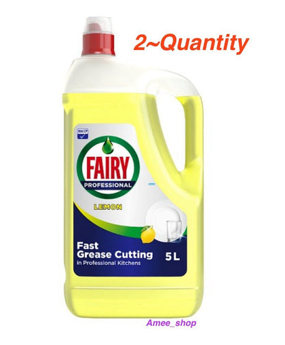 2 x 5L Fairy Professional Concentrated Washing Up Liquid Lemon 3x Longer Lasting
