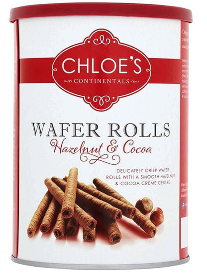Chloe's Wafer Rolls Hazelnut & Cocoa Chocolate Crisp Smooth Crème Packs 2 x 400g