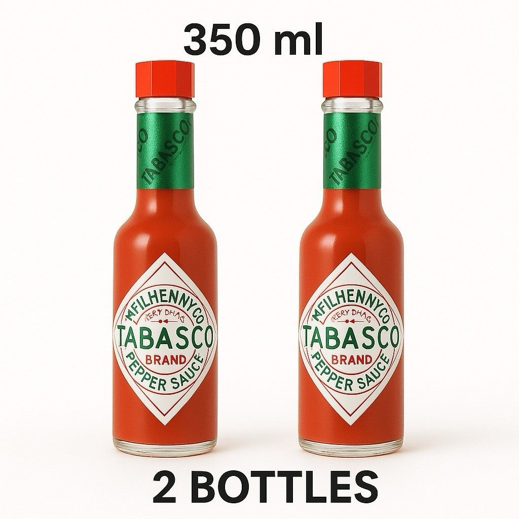  2 x 350ml  Original Mcilhenny Company Tabasco Pepper / Sauce Large Bottles