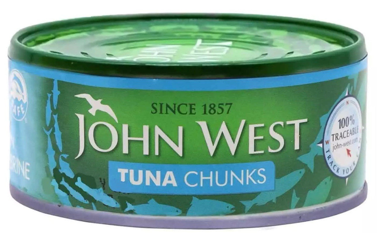 John West Tuna Chunks in Brine Tins 100% Traceable Fish Cans UK Pack 12 x 145g