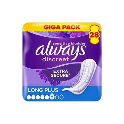 Always Discreet Long Plus Sensitive Bladder Extra Secure Protect Pack 2x 28 Pads