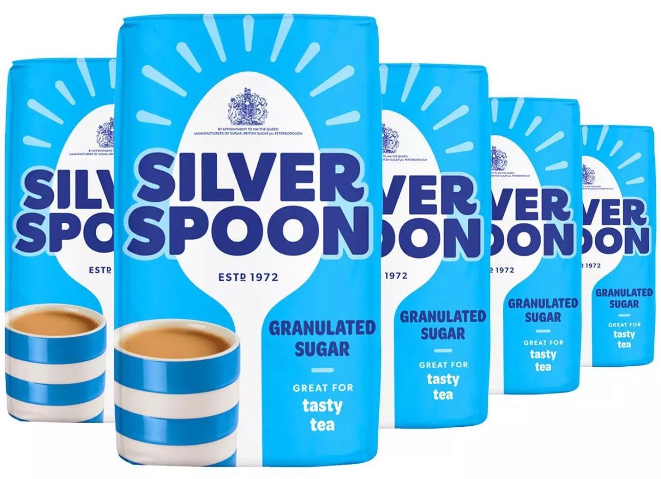 Silver Spoon Granulated Pure Cane Tea Coffee White Sugar British Bag Pack 5x1kg