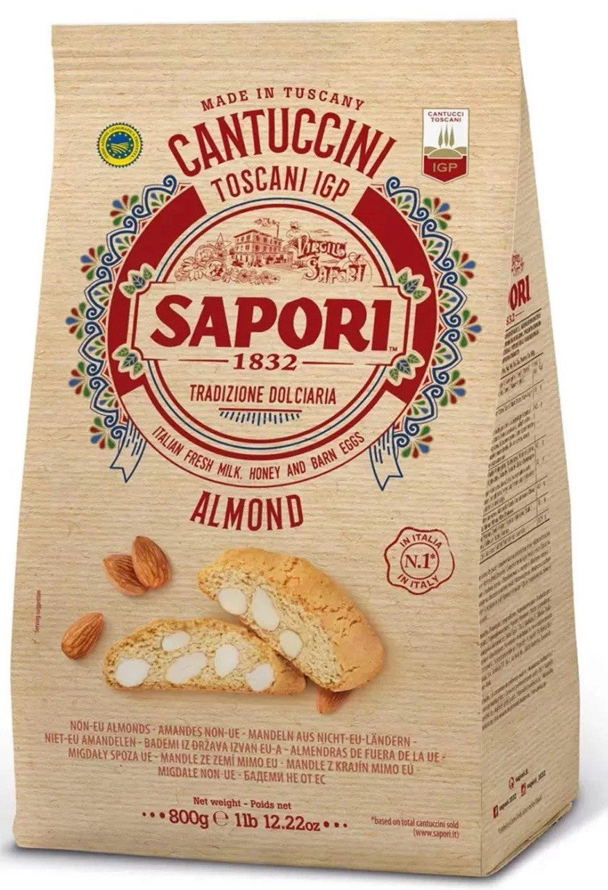 Sapori Cantuccini Almond Biscuit Toscani IGP Siena Italian Baked Crisp Pack 800g