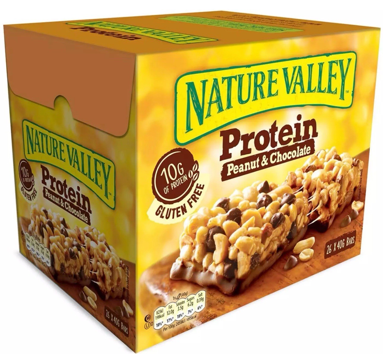 Nature Valley Protein Peanut & Chocolate Cereal Crunchy Bars Pack Packets 26x40g