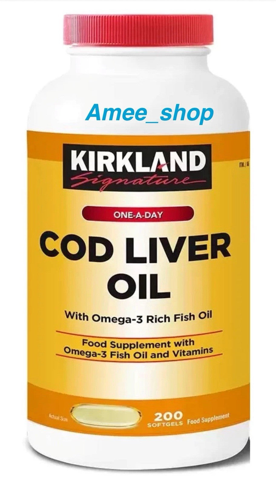 Kirkland Signature Cod Liver Oil+Omega3 Fish 1150mg Vitamin Pack - 200 Capsules