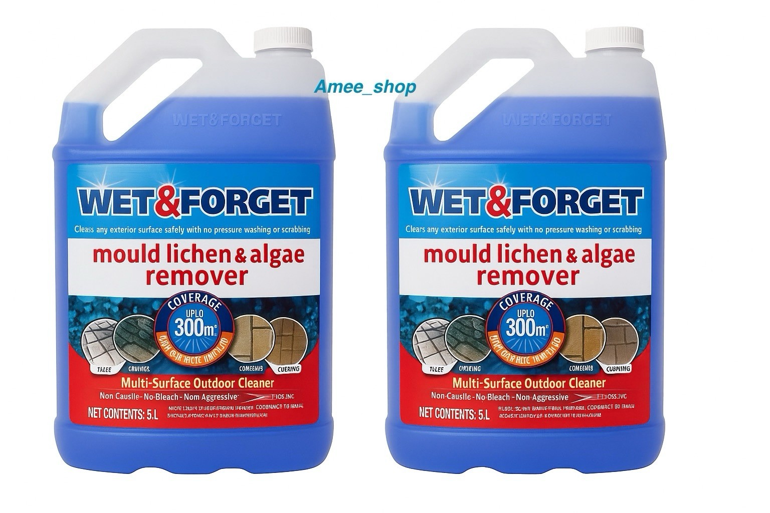 2 x 5L Wet & Forget Mould, Lichen & Algae Remover, Outdoor Cleaning Solution