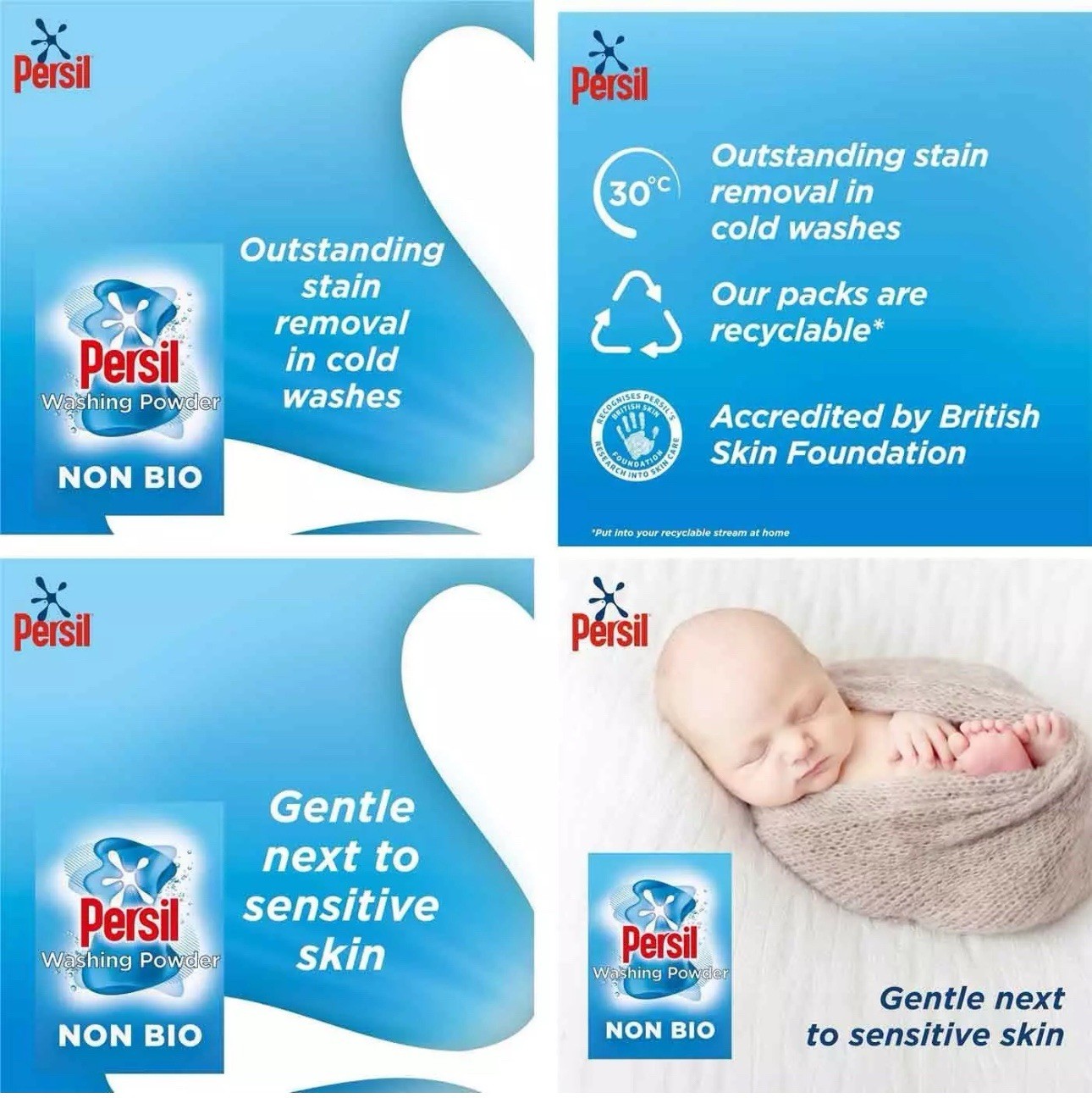 Persil Non Bio Laundry Detergent Cleaning Washing Powder 130 Wash Pack 6.5kg