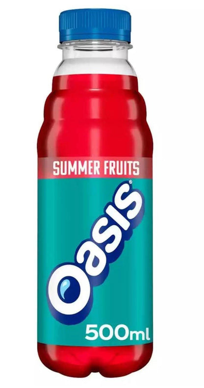 Oasis Summer Fruits Sport Bottles Refreshing Flavour Taste Set Pack 12 x 500ml